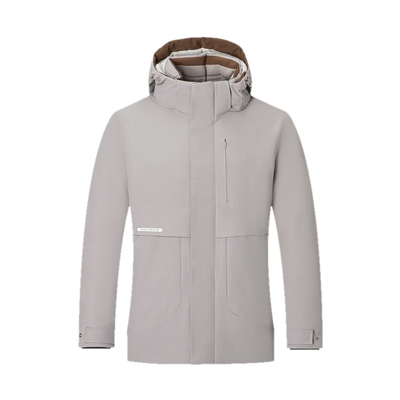 石墨烯七匹狼中长款连帽羽绒服