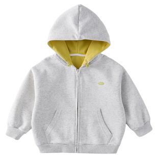 男童外套春秋款2026新款儿童春装连帽卫衣春季运动男孩休闲上衣潮