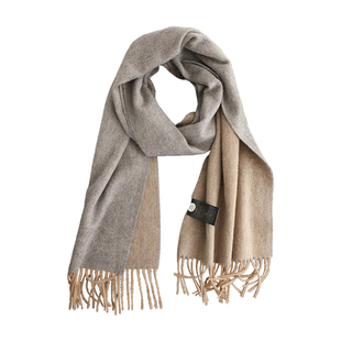 双面款满目水波纹!Cashmere纯山羊绒围巾女冬季礼盒粉色围脖高档