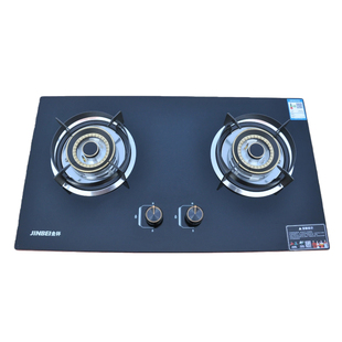 金杯燃气灶双灶头4.2KW猛火旋火钢化玻璃嵌入式家用节能