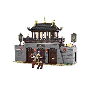 迪库积木三国吕布虎牢关儿童益智力拼装主城玩具男孩赤兔拼图礼物