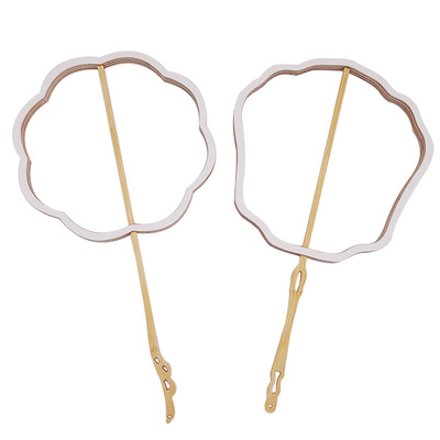 蚕丝异形扇框空白团扇DIY材料