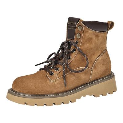 达芙妮马丁靴女英伦厚底大黄靴