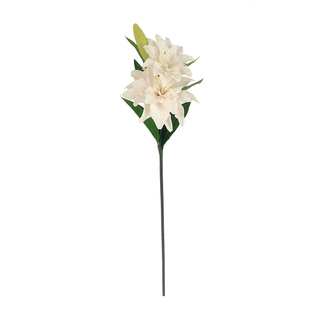 【千层蛋糕】高级湿感手感三头重瓣百合仿真花客厅家居装饰假花