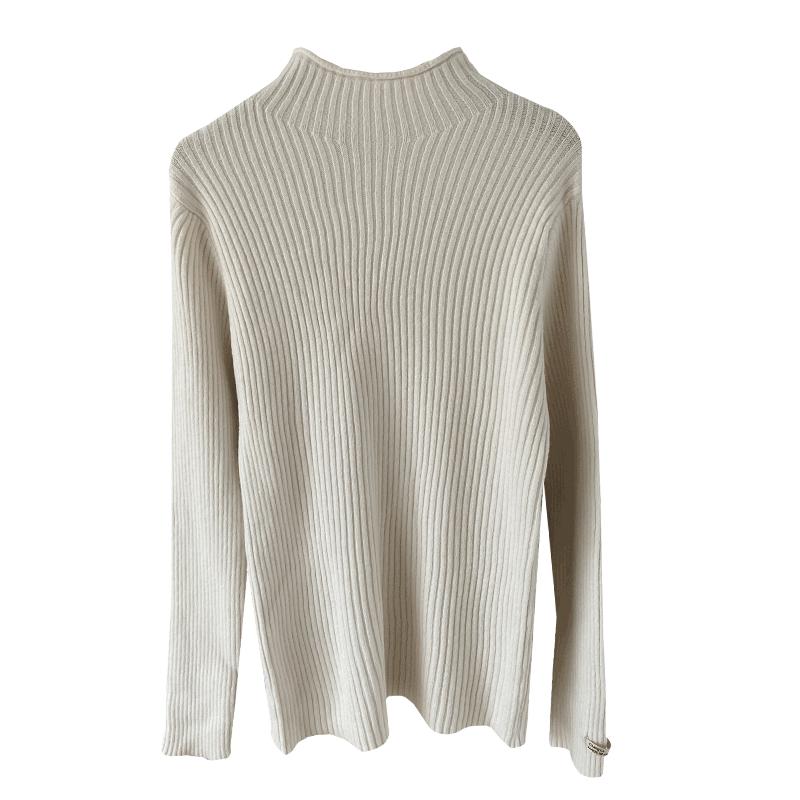 打底衫女秋冬新款半高领毛衣内搭加厚针织上衣慵懒风黑色灰色线衣