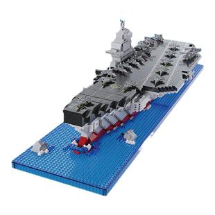 航母积木战船模型拼装玩具微颗粒高难度超大号送礼物泰坦尼克号