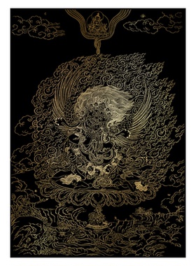 唐卡描金普巴金刚白描diy手绘