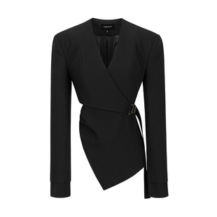 无以幻象 x 陈太太CHENTAITAI 不对称长袖无领西装