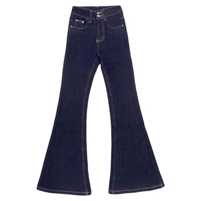 李李服饰原牛丹宁蓝丰胯微喇牛仔裤女2025冬季新款高腰紧身提臀裤