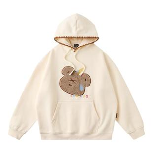 LAMLICKA小熊连帽长袖卫衣春秋季宽松可爱卡通长袖绣花连帽衫外套