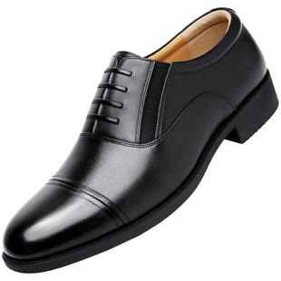 强人3515正品三接头皮鞋男真皮商务正装鞋春秋透气三节头男士单鞋