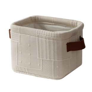 宿舍桌面收纳盒零食化妆品收纳筐布艺化妆品床头可折叠整理储物篮