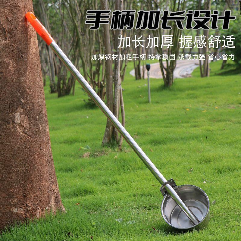 不锈钢浇水瓢长杆农用粪瓢加厚菜地加老式舀水家商用耐高温泼水瓢