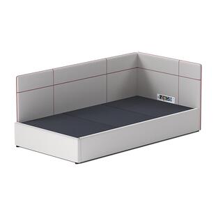 onfo瑞莱儿童床L形床带护板全实木布艺软包床收纳储物拖床小户型