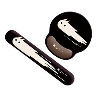 可爱黑猫鼠标垫护腕女生鼠标手腕垫办公室记忆棉电脑键盘手托垫子