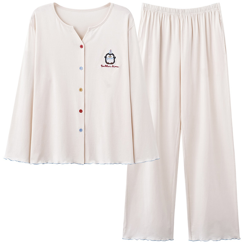 莫代尔可爱睡衣女款100%纯棉2026新款春秋季小个子女生居家服套装