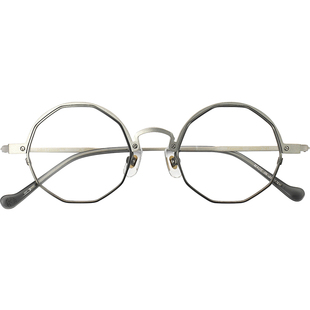 日本约翰列侬眼镜框超轻复古金丝小圆框高度数眉框纯钛眼镜架P306