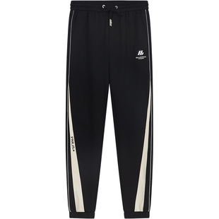 BM字母刺绣美式运动卫裤男2024新款春秋款撞色休闲裤高端男裤子