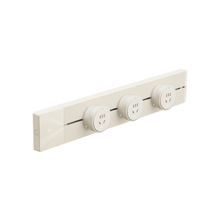公牛轨道插座奶油风超薄移动家用餐边柜白色可可蛋奶滑动gb3插排