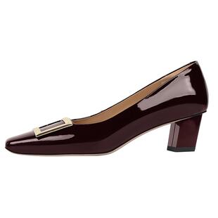 吴大叔2026新款不累脚晚晚鞋百搭粗跟单鞋经典女鞋气质方头高跟鞋