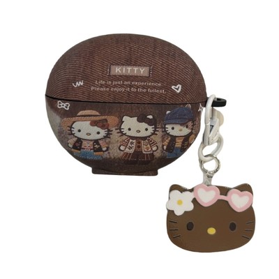 复古棕色kt耳机freeclip2保护套适用于华为freeclip磨砂保护壳三只牛仔风kt软壳airpods4防摔7i防掉盖壳Pro5