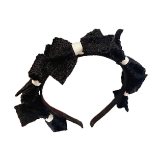 雅如初高定版秋冬气质小蝴蝶结发箍头箍网红明星同款法式浪漫头饰