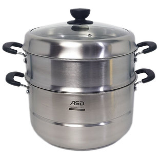 爱仕达蒸锅家用304不锈钢蒸笼蒸鱼馒头两层加厚电磁炉煤气灶通用