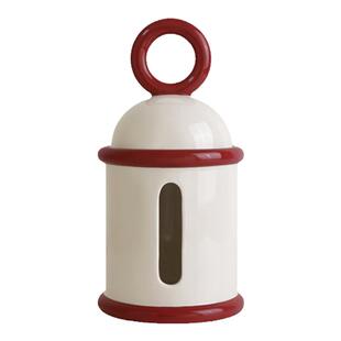 纳茉|甜甜圈系列红色陶瓷纸巾盒家居客厅茶几桌面收纳盒抽纸盒子