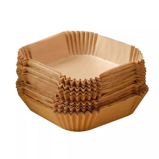 空气炸锅专用纸方形吸油纸托食品级硅油纸盘烘焙纸垫锡纸锅子烤箱