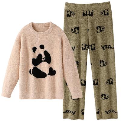 睡衣女士冬季半边绒家居服