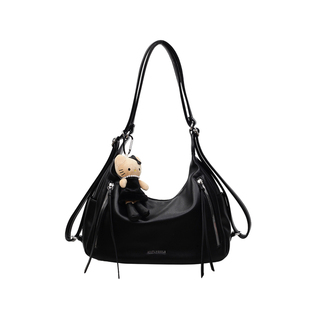 艾米兔女包2026新款日常通勤双肩包简约纯色大容量百搭单肩托特包