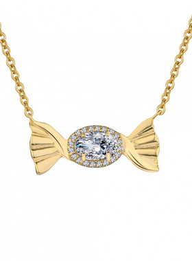 Witther原创小众精致糖果项链高级微镶不规则轻奢925银锁骨链秋冬