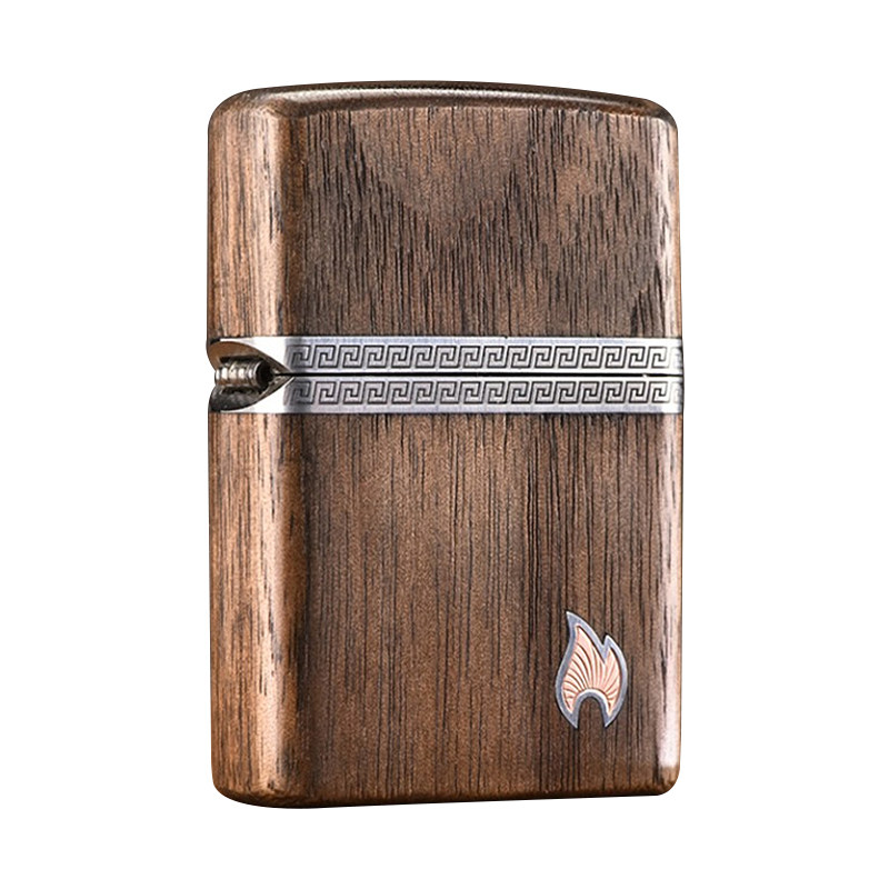 Zippo/之宝木纹火焰标打火机