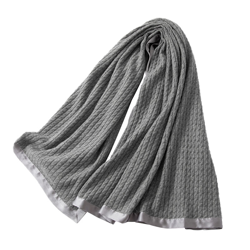 真丝边大毯子100%纯山羊绒围巾