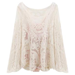 比基尼罩衫夏海边度假沙滩防晒衣女中长款蕾丝可下水温泉泳衣外搭