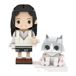方仔照相馆宠物猫手办diy创意人仔萌宠礼物照片定制积木纪念摆件