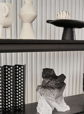 售楼部展厅客厅书房套装软装样板间高级感轻奢书架书柜装饰品摆件