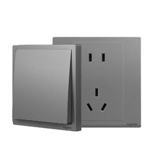 罗格朗开关插座面板官方店银色朗淳S五孔家用86电源tcl多孔开关插