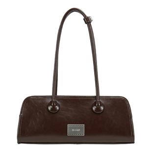 LE AMO｜原创'BOWLING GLOSSY'油蜡真皮材质 复古极简 法棍包_2色