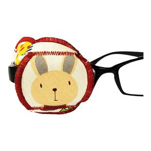 酒红兔弱视眼罩单眼矫正儿童全遮盖卡通遮眼套 纯棉轻薄卡通眼贴