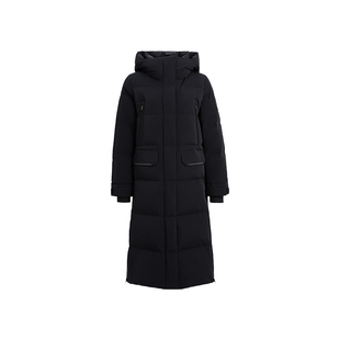 雪伦2025新款羽绒服女款高蓬松鹅绒加厚长款连帽红色羽绒服