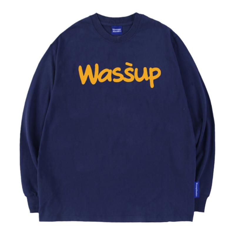 国潮牌字母长袖T恤WASSUP
