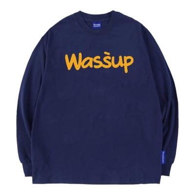 国潮牌字母长袖T恤WASSUP