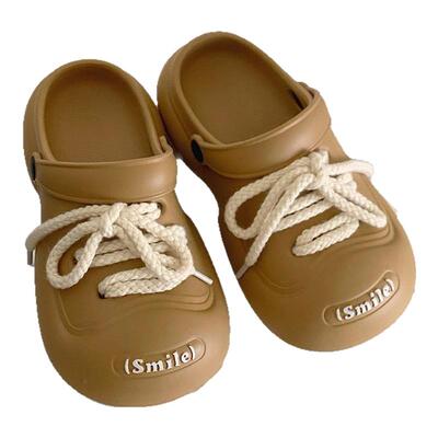 细细条时尚潮酷系带洞洞鞋男女