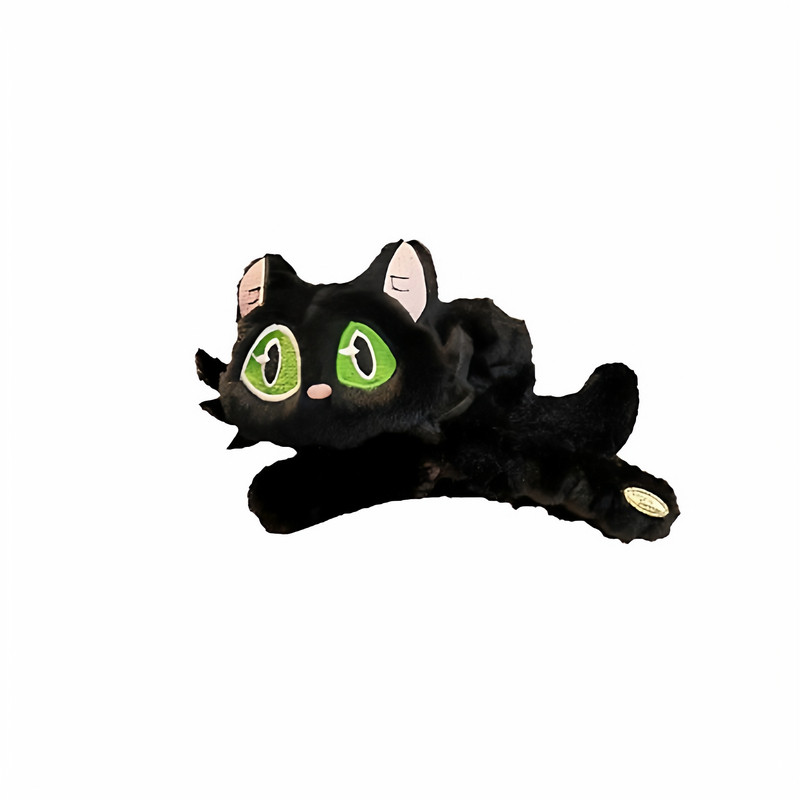 鲨鱼夹子可爱猫咪毛绒抓夹女大号秋冬韩国气质发夹盘发头饰后脑勺
