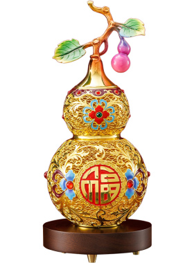 金葫聚福花丝铜福禄葫芦摆件