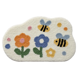 大江吸水地垫厕所脚垫家用花朵卫生间门口防滑加厚小清新浴室地毯