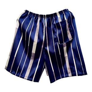 冰丝短裤男睡裤情侣家居裤夏季宽松五分裤沙滩裤仿真丝大码速干裤