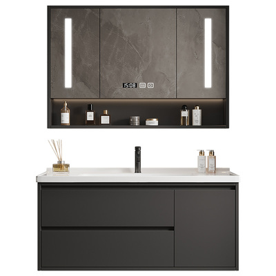 轻奢灰浴室柜组合+小红书推荐