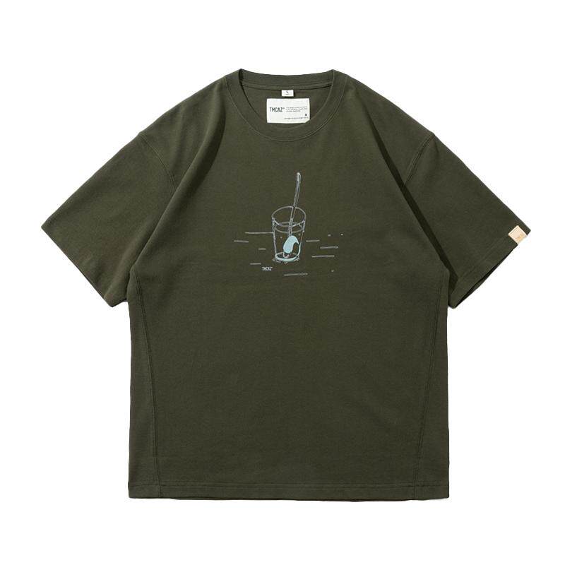 TMCAZ Olive Relax Graphic Tee橄榄绿色薄荷重磅质感宽松短袖T恤